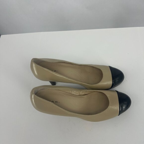 TAHARI "Laura" Two-Tone Leather Pump Heels Women's Size 8.5 - Picture 3 of 9